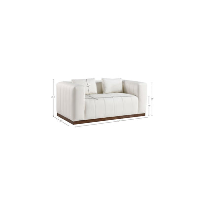 Mallina Cream Vegan Leather Loveseat