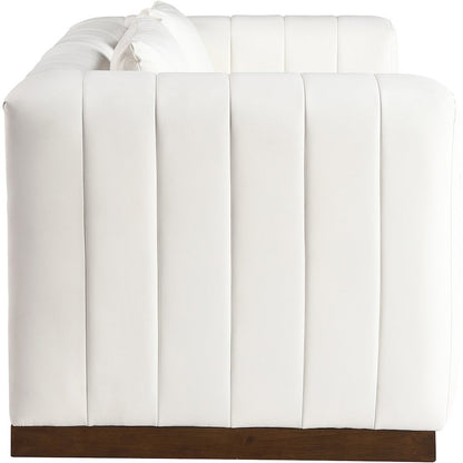 Mallina Cream Vegan Leather Loveseat