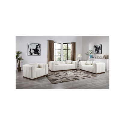 Mallina Cream Vegan Leather Loveseat