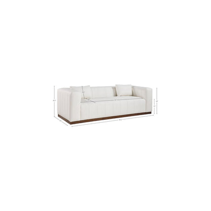 Mallina Cream Vegan Leather Sofa