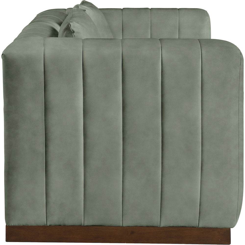 Mallina Green Vegan Leather Loveseat
