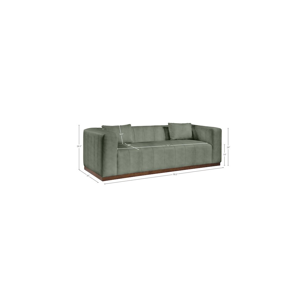 Mallina Green Vegan Leather Sofa