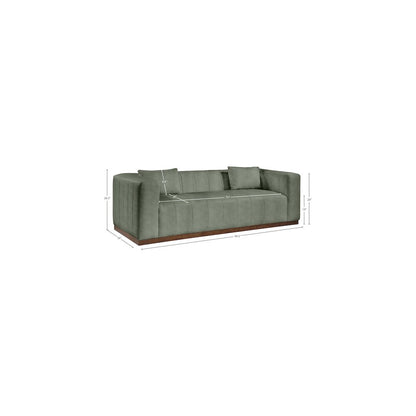 Mallina Green Vegan Leather Sofa