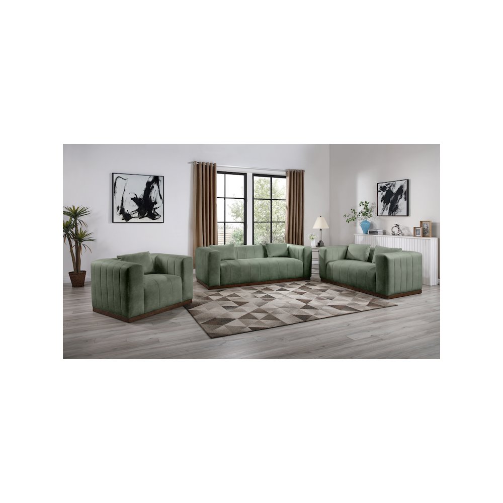 Mallina Green Vegan Leather Sofa