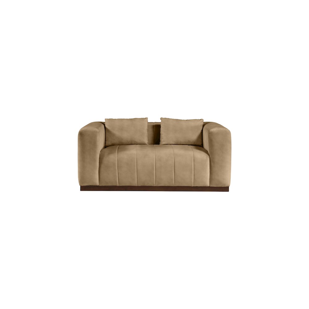 Mallina Tan Vegan Leather Loveseat