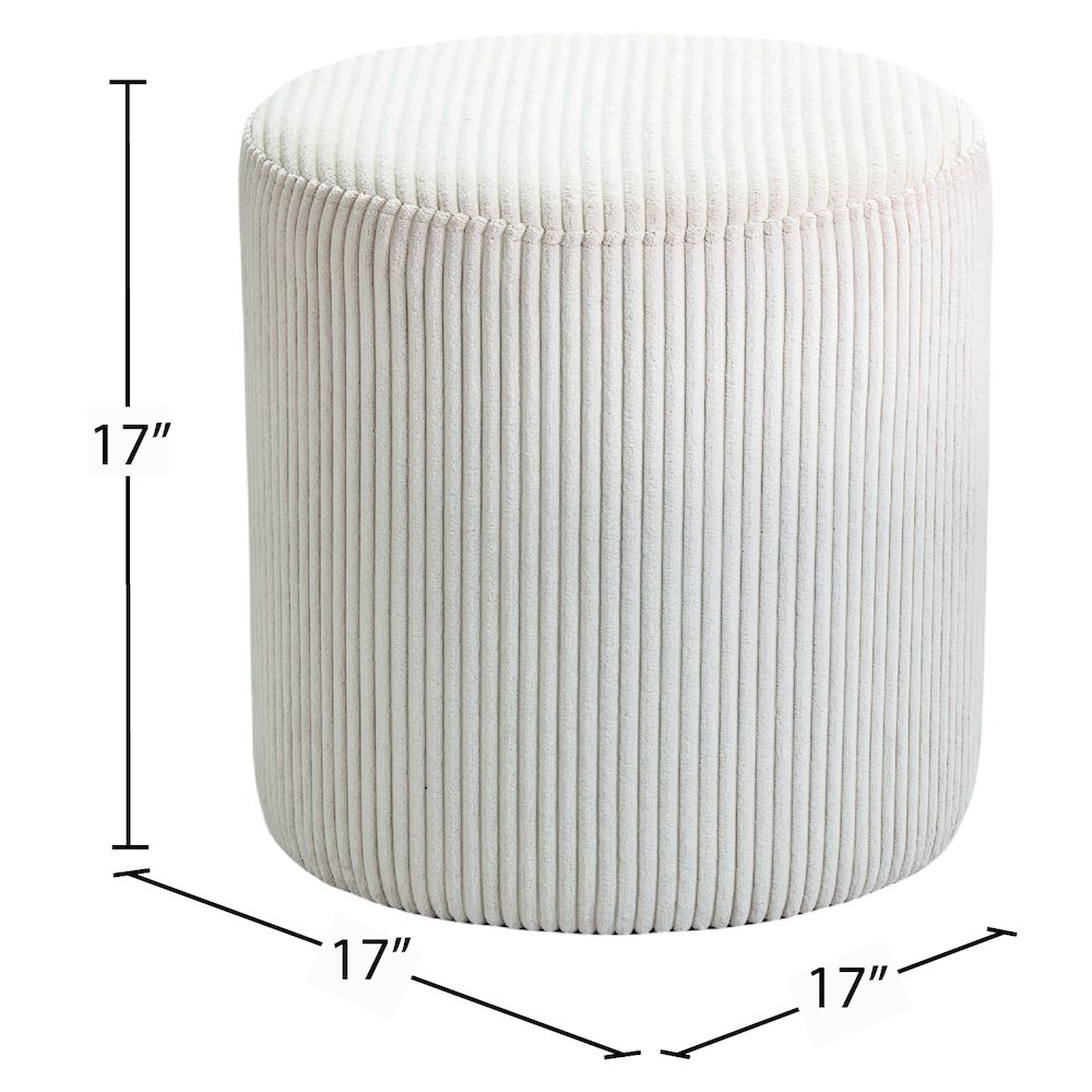 Roy Beige Microsuede Fabric Ottoman/Stool