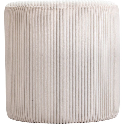 Roy Beige Microsuede Fabric Ottoman/Stool