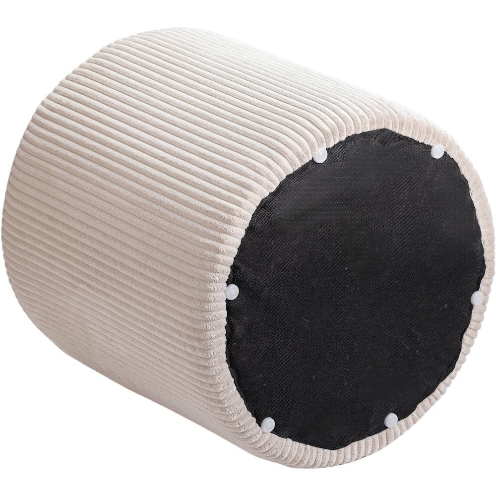 Roy Beige Microsuede Fabric Ottoman/Stool