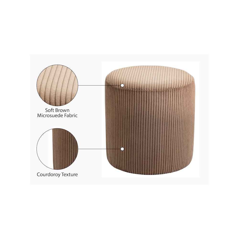 Roy Brown Microsuede Fabric Ottoman/Stool