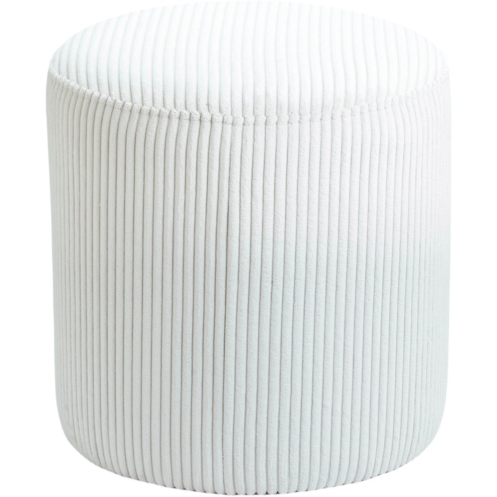 Roy Cream Microsuede Fabric Ottoman/Stool