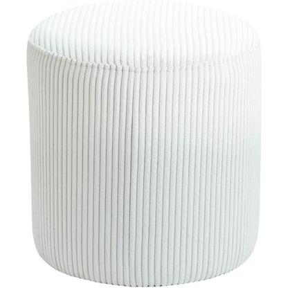 Roy Cream Microsuede Fabric Ottoman/Stool