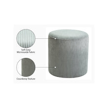 Roy Grey Microsuede Fabric Ottoman/Stool