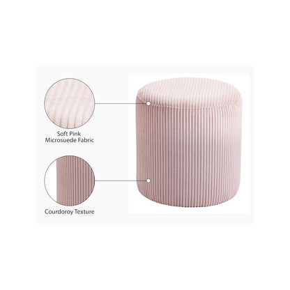 Roy Pink Microsuede Fabric Ottoman/Stool