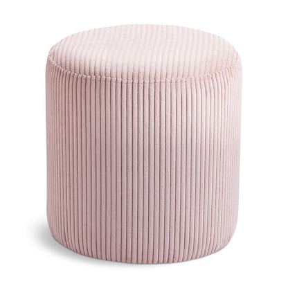 Roy Pink Microsuede Fabric Ottoman/Stool