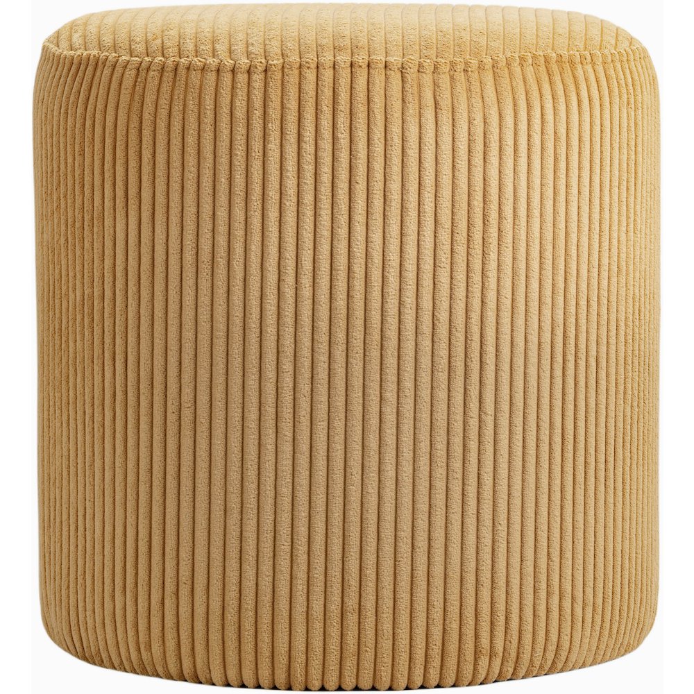 Roy Yellow Microsuede Fabric Ottoman/Stool