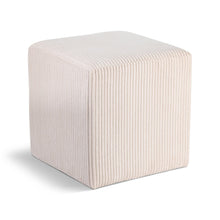 Roy Beige Microsuede Fabric Ottoman/Stool