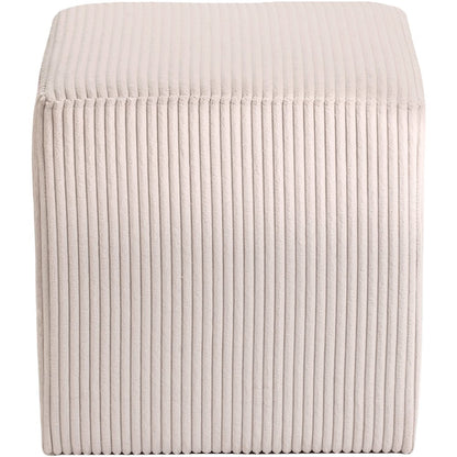 Roy Beige Microsuede Fabric Ottoman/Stool