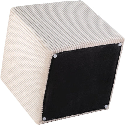 Roy Beige Microsuede Fabric Ottoman/Stool