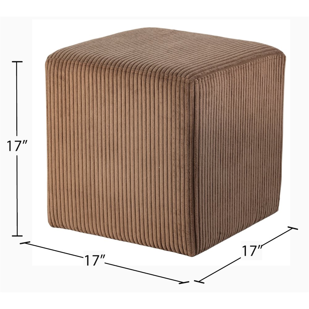 Roy Brown Microsuede Fabric Ottoman/Stool