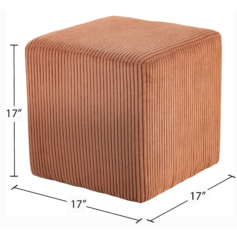 Roy Cognac Microsuede Fabric Ottoman/Stool
