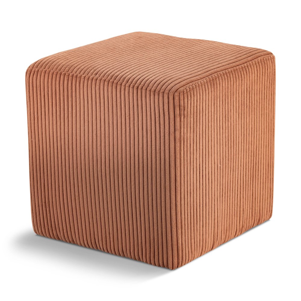 Roy Cognac Microsuede Fabric Ottoman/Stool