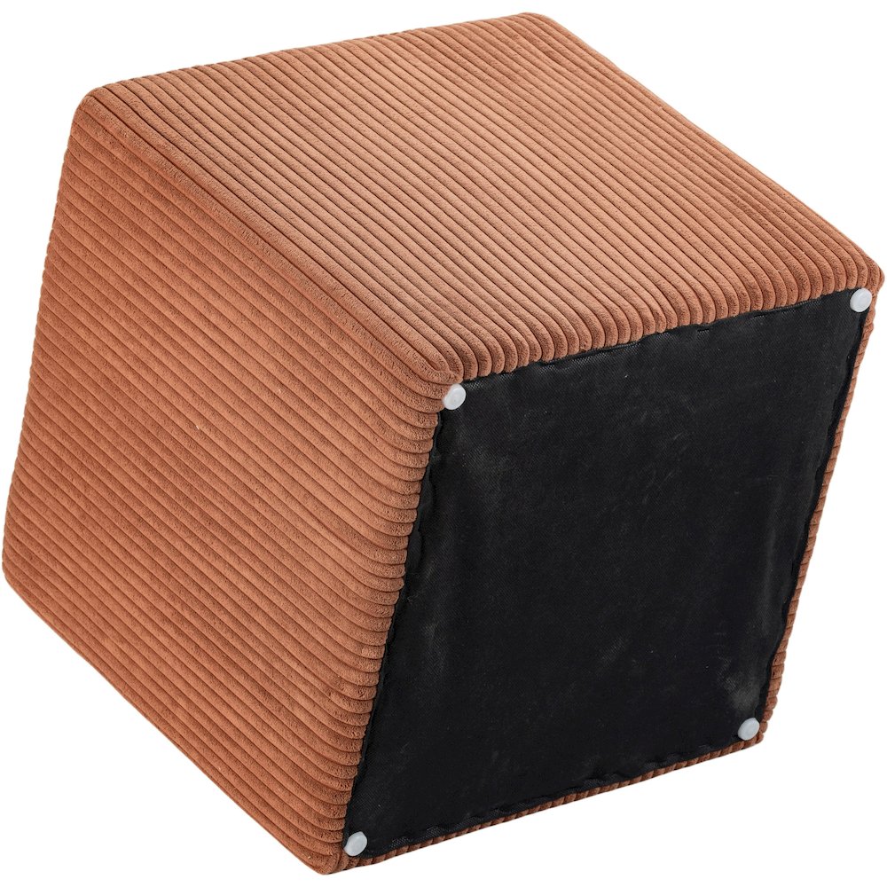 Roy Cognac Microsuede Fabric Ottoman/Stool