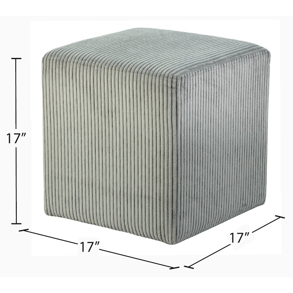 Roy Grey Microsuede Fabric Ottoman/Stool