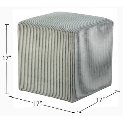 Roy Grey Microsuede Fabric Ottoman/Stool