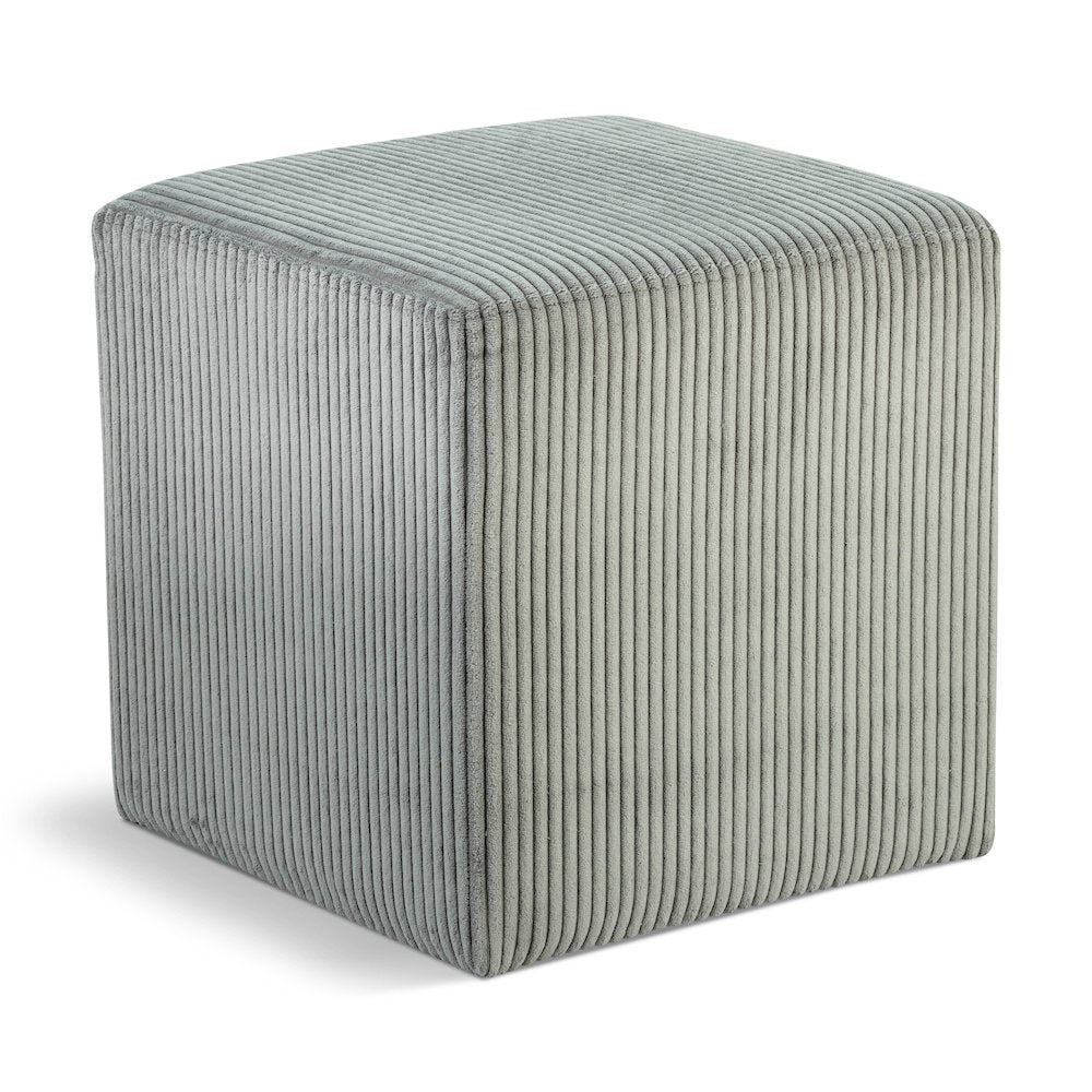Roy Grey Microsuede Fabric Ottoman/Stool