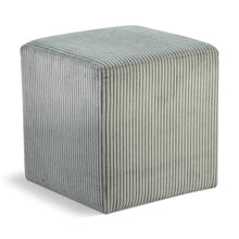 Roy Grey Microsuede Fabric Ottoman/Stool