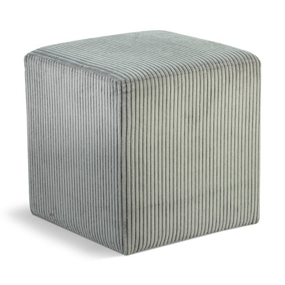 Roy Grey Microsuede Fabric Ottoman/Stool