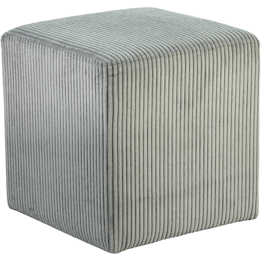 Roy Grey Microsuede Fabric Ottoman/Stool