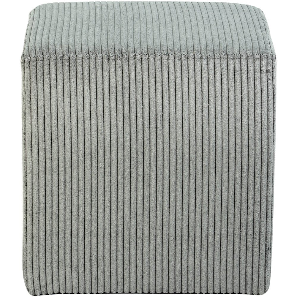 Roy Grey Microsuede Fabric Ottoman/Stool