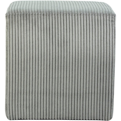 Roy Grey Microsuede Fabric Ottoman/Stool