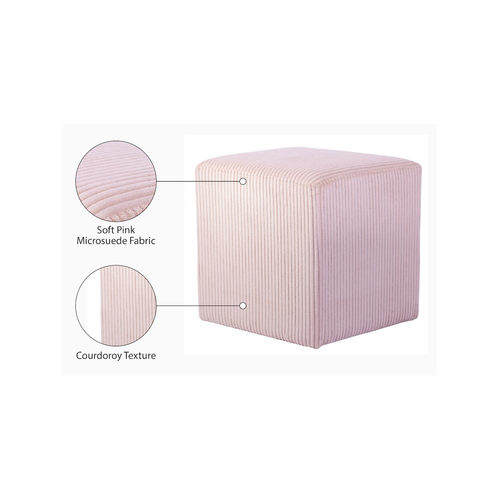 Roy Pink Microsuede Fabric Ottoman/Stool