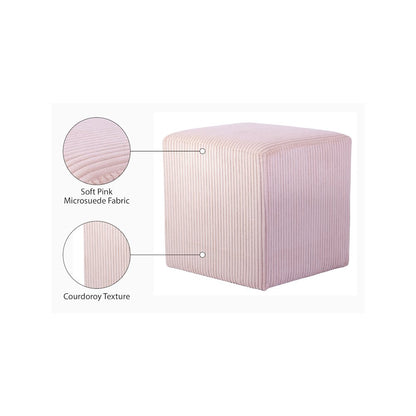 Roy Pink Microsuede Fabric Ottoman/Stool