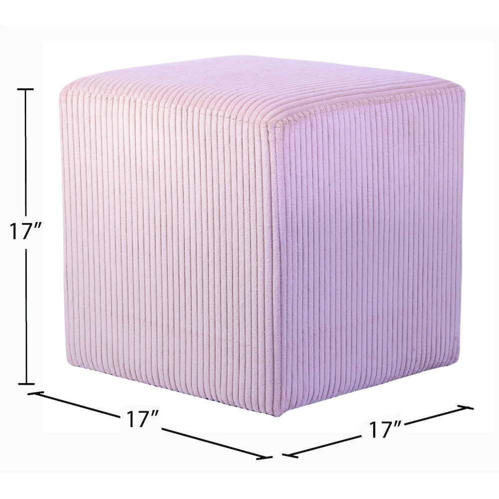 Roy Pink Microsuede Fabric Ottoman/Stool
