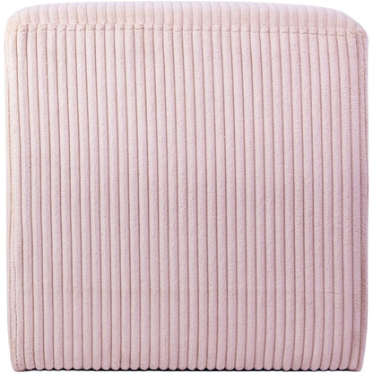 Roy Pink Microsuede Fabric Ottoman/Stool