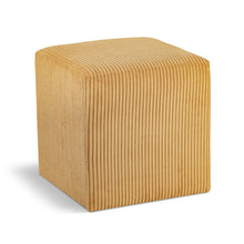 Roy Yellow Microsuede Fabric Ottoman/Stool