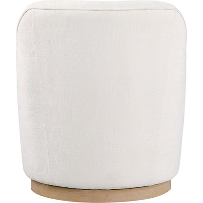 Clarita Cream Chenille Fabric Swivel Accent Chair