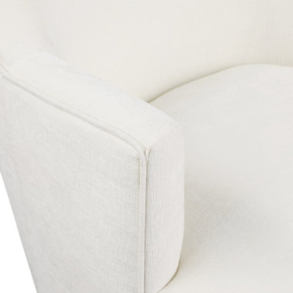Clarita Cream Chenille Fabric Swivel Accent Chair