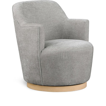 Clarita Light Grey Chenille Fabric Swivel Accent Chair