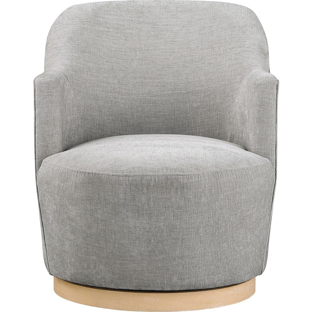 Clarita Light Grey Chenille Fabric Swivel Accent Chair