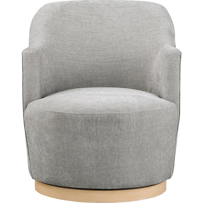 Clarita Light Grey Chenille Fabric Swivel Accent Chair