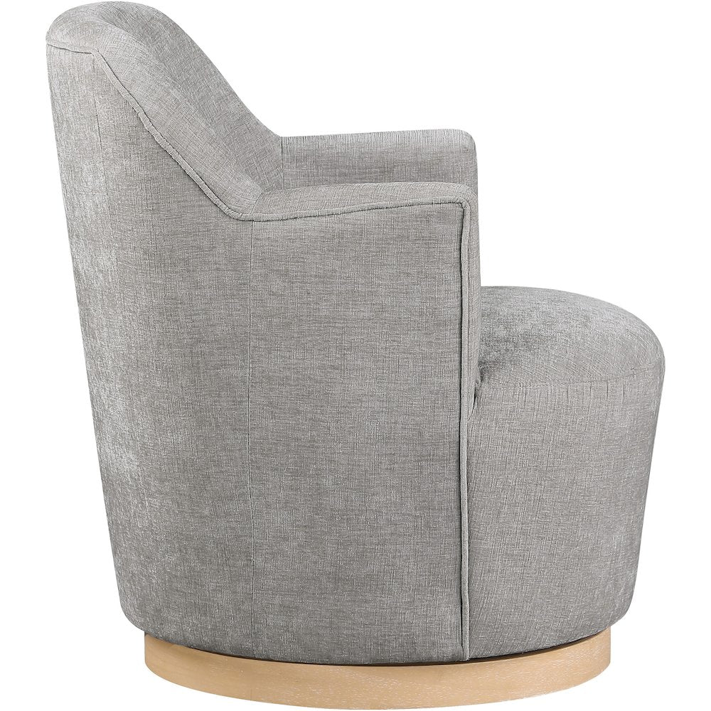 Clarita Light Grey Chenille Fabric Swivel Accent Chair