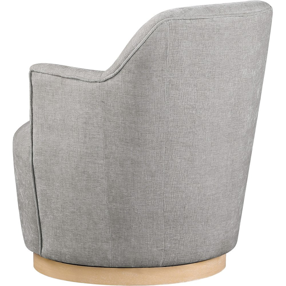 Clarita Light Grey Chenille Fabric Swivel Accent Chair
