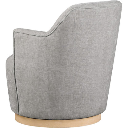Clarita Light Grey Chenille Fabric Swivel Accent Chair