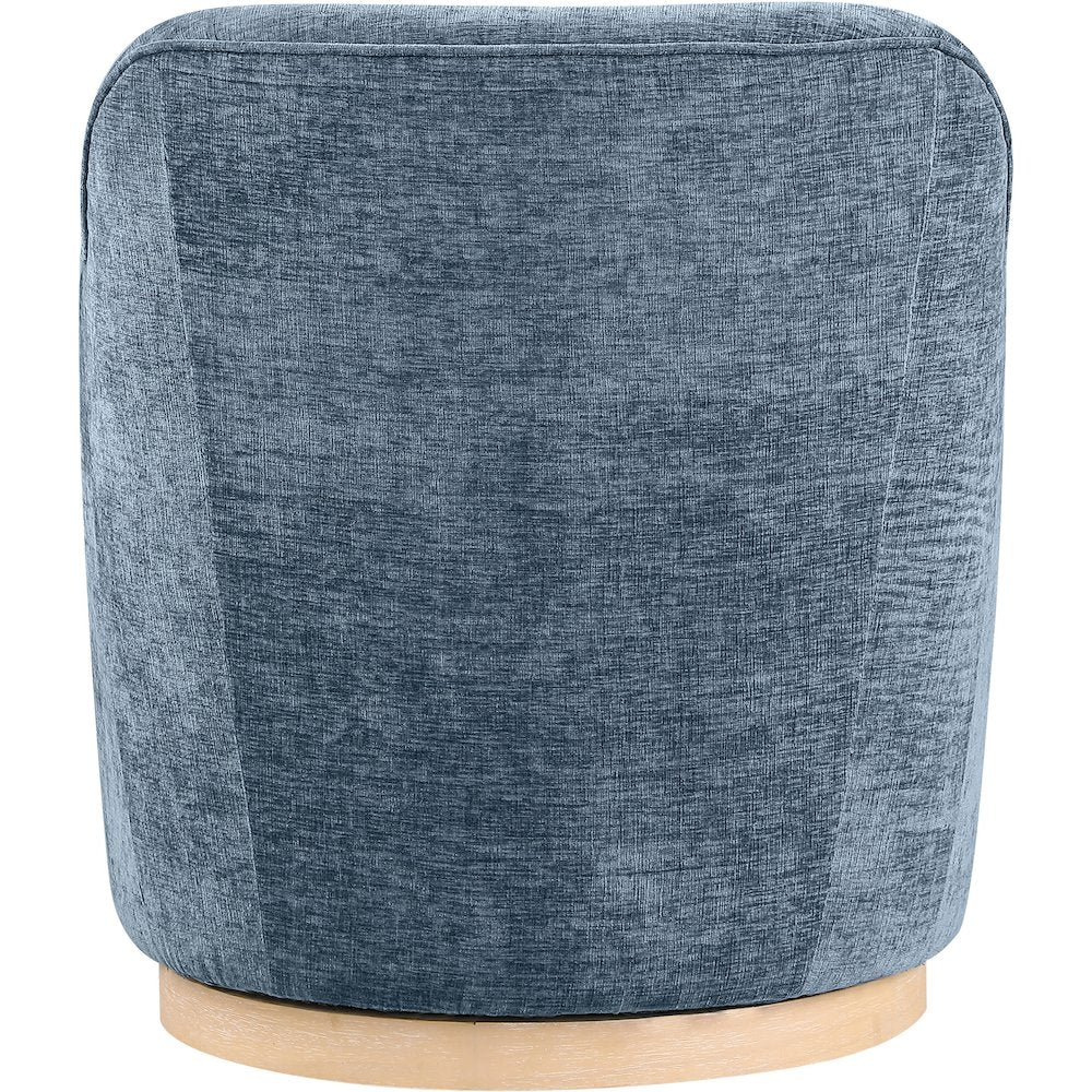 Clarita Light Blue Chenille Fabric Swivel Accent Chair