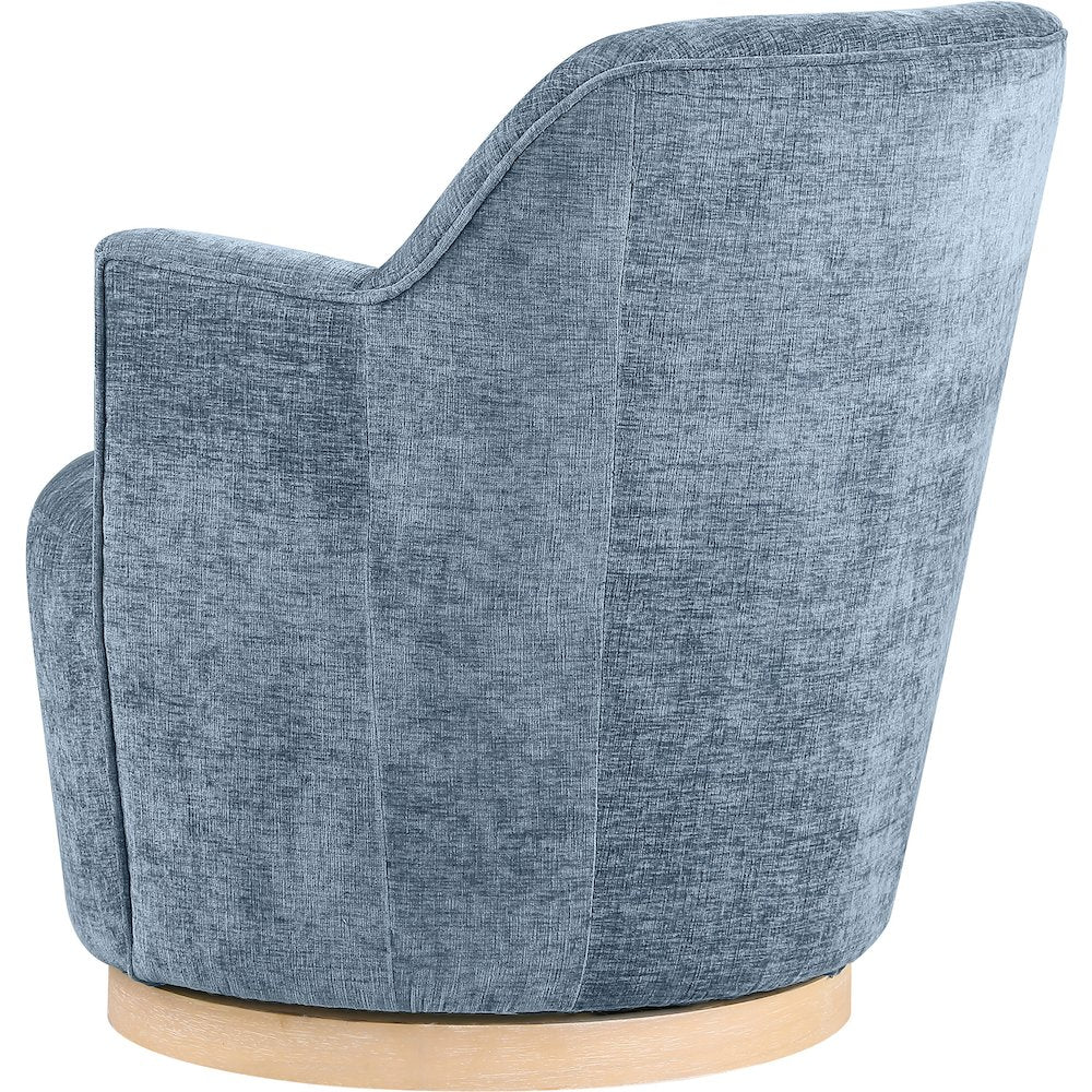 Clarita Light Blue Chenille Fabric Swivel Accent Chair