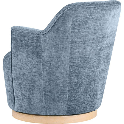 Clarita Light Blue Chenille Fabric Swivel Accent Chair